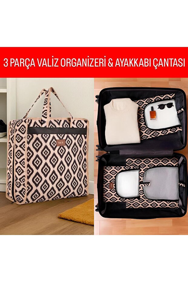3 Pieces Suitcase Organizer & Shoe Bag