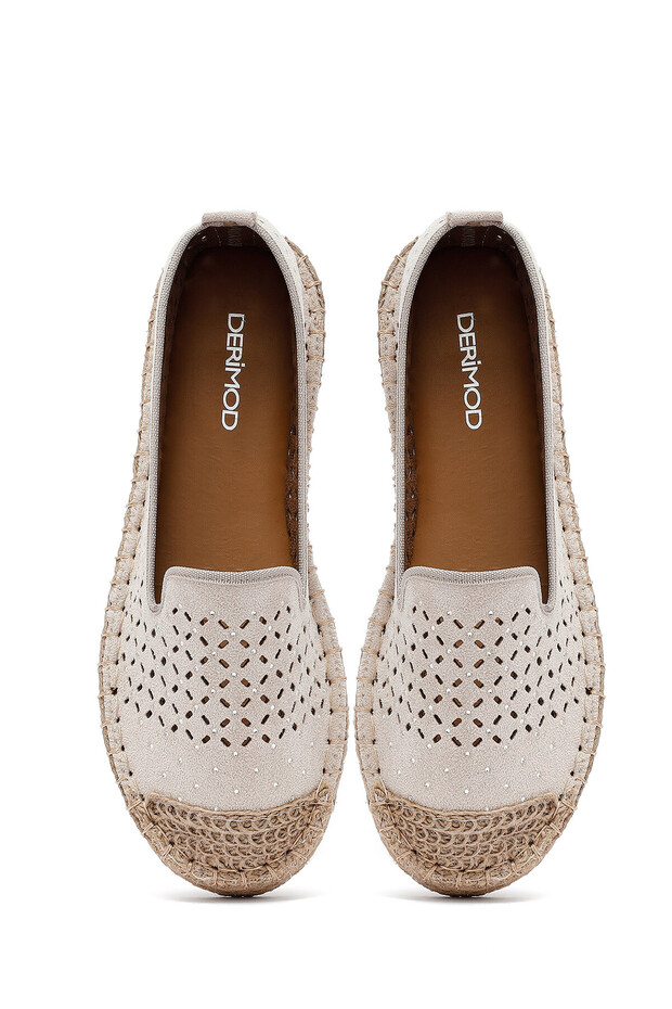 Kadın Bej Fileli Süet Espadril 25SFE402710 - 7