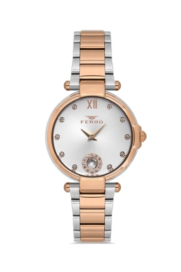 Rose and Silver Steel Cord Women's Wristwatch Fl21469A-E