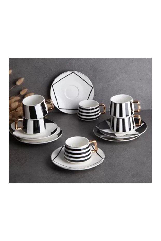 Porcelain 6-Piece Coffee Cup Set