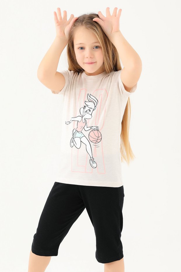 L1590-2 Kids Cream Melange T-Shirt