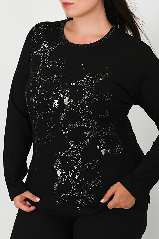 بلوزة قطن ممشط مطبوعة - 3