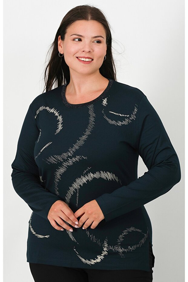 بلوزة قطن ممشط مطبوعة - 2