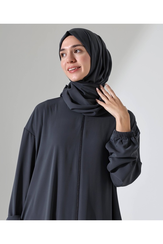 Shawl Prayer Robe Anthracite Gray Luabe Pouch Gift Pocketed Elastic Cuffs