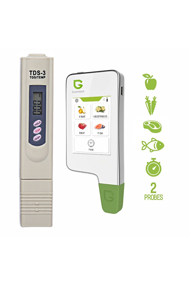 Greentest 2F digital tester set, nitrate measurement in fruits, vegetables, meat, fish and TDS3, measurement - 1