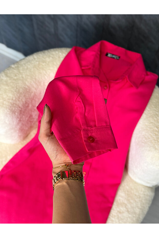 Düğmeli Oversize Gömlek - 2