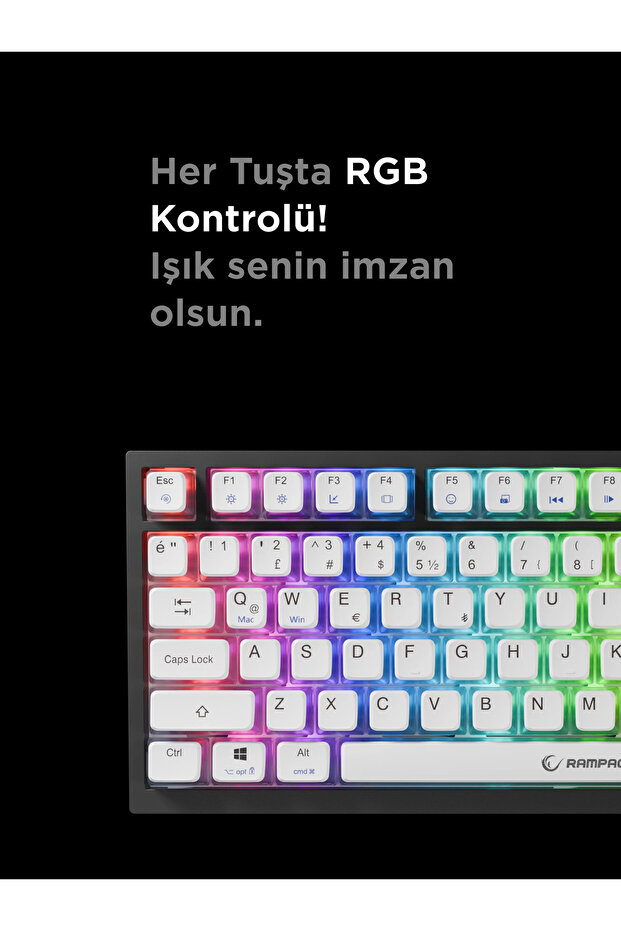 Zenith PRO V2 8000 Hz Gateron Manyetik Anahtarlı RGB Gasket Oyuncu Klavyesi - 5
