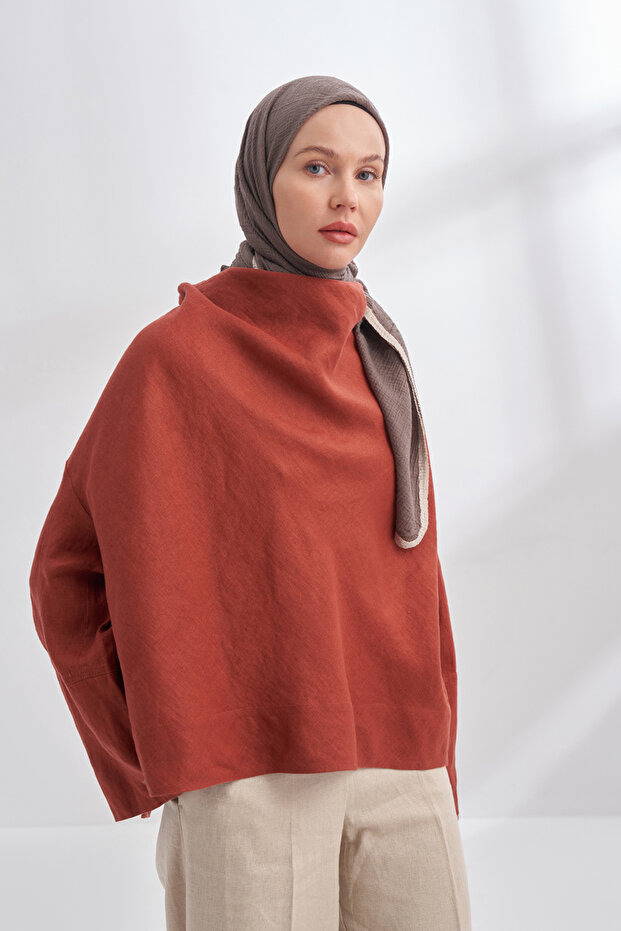 MÜSLİN BİYELİ EŞARP - DUMAN - 3