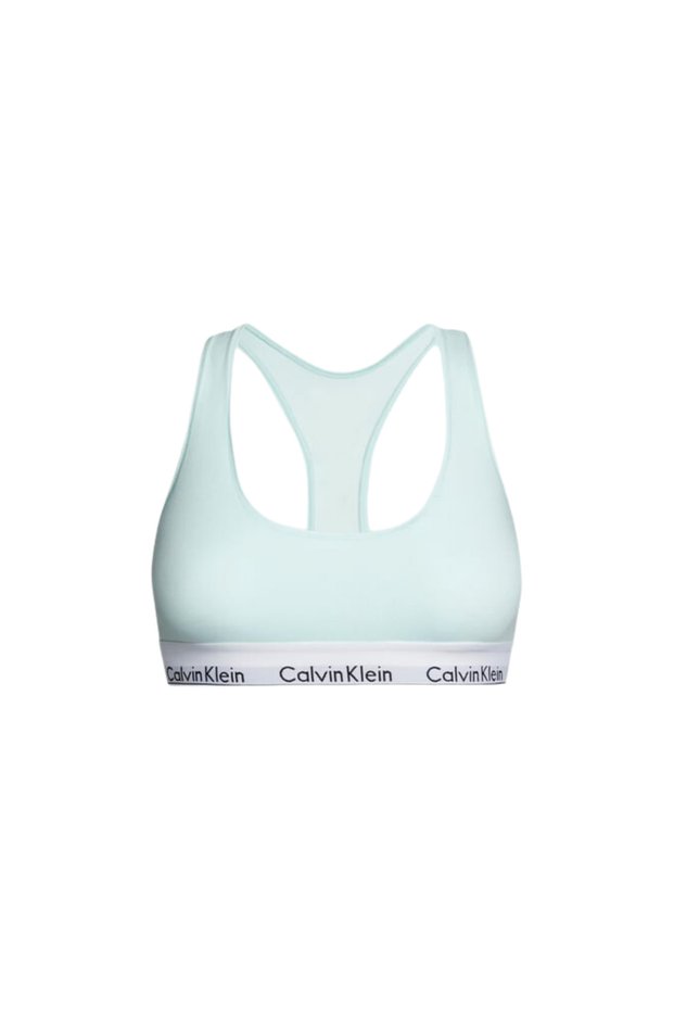 Women's Brand Logo Elastic Band Suitable for Daily Use Blue Sports Bra F3785E Lkw