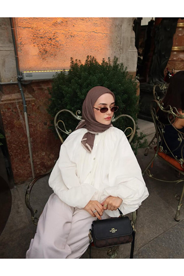 MÜSLİN BİYELİ EŞARP - DUMAN - 1