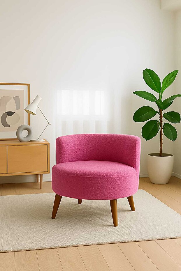 Pembe Teddy Tek kişilik Berjer (SALON, BALKON, OFİS) - 2
