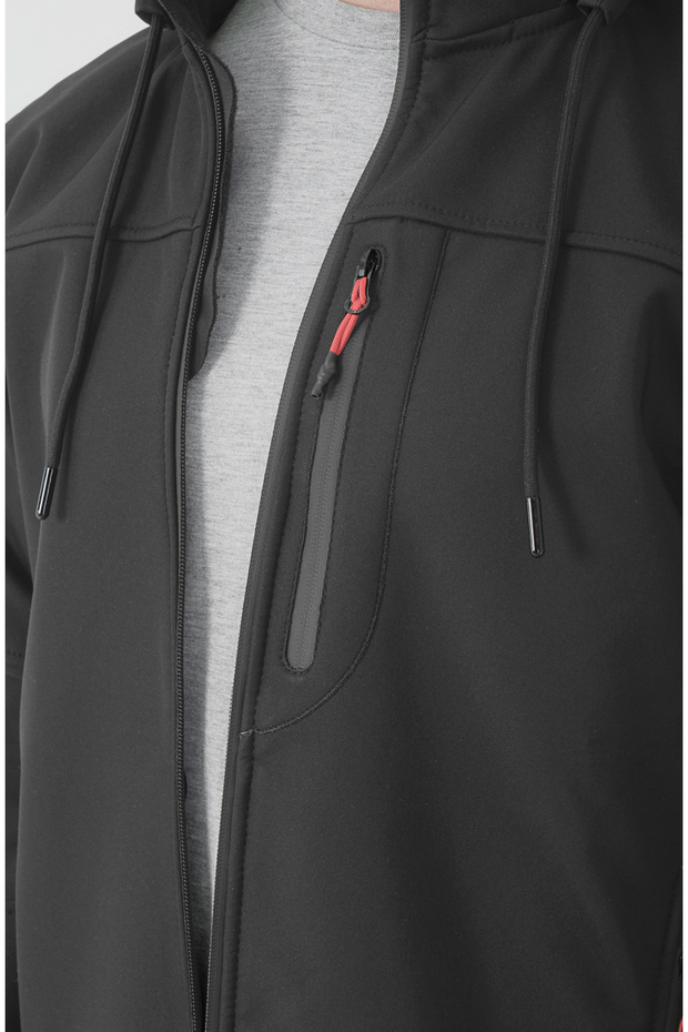 Erkek Çıkarılabilir Kapüşonlu Trio Softshell Mont - 3