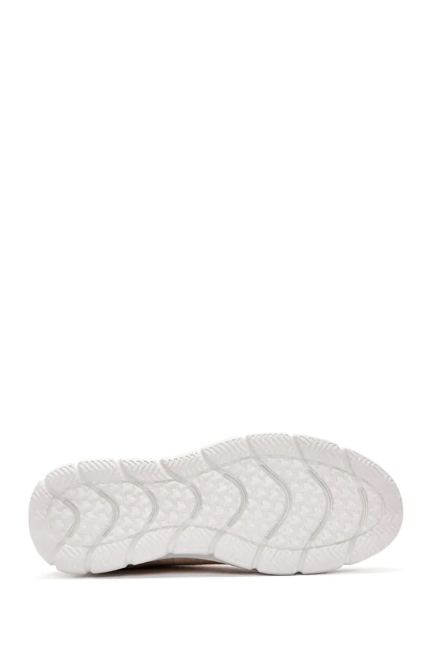 Erkek Bej Bağcıklı Kalın Tabanlı Kumaş Sneaker 24SFD69386F - 4