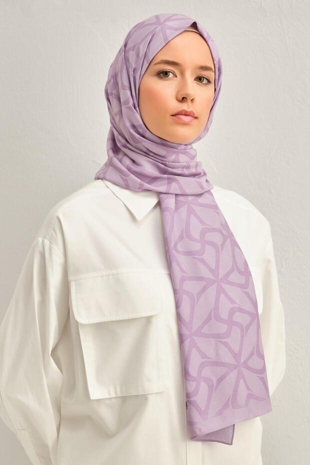 Defne Flush Viscose Shawl - 31 - Lilac