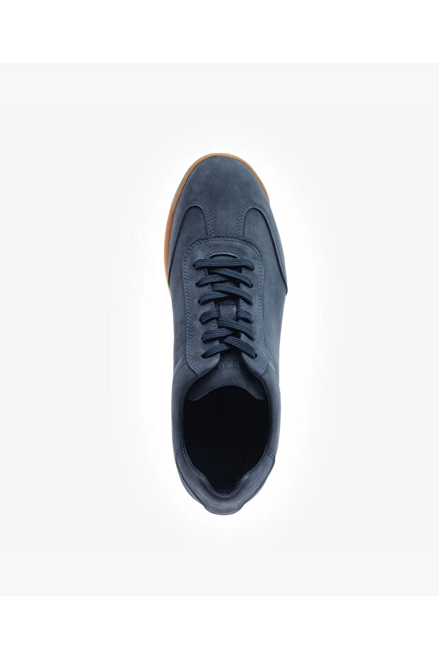 Lacivert Hakiki Deri Casual Ayakkabı 5Y1CA13222N - 4