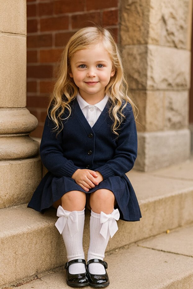 Koton Bow Knee High School Socks