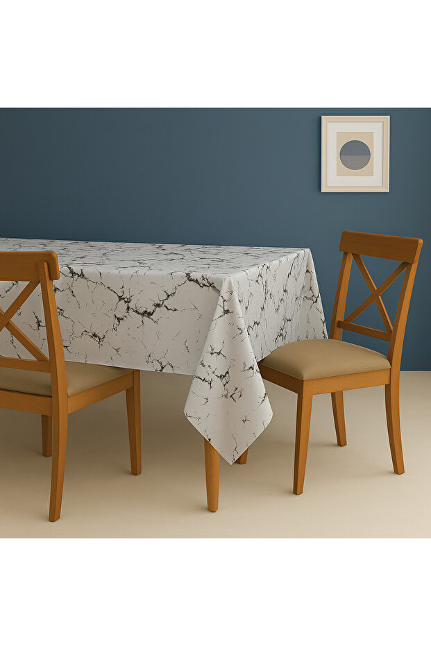 مفرش طاولة من ألياف PVC منقوش حديثًا - قابل للمسح ومتين - 1