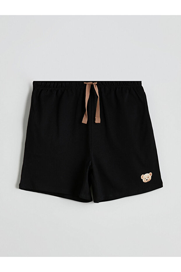 LCW Young Ayı Teddy Baskılı Kadın Şort Pijama Alt 2'li (S5) - 6