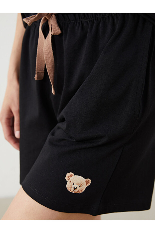 LCW Young Ayı Teddy Baskılı Kadın Şort Pijama Alt 2'li (S5) - 3