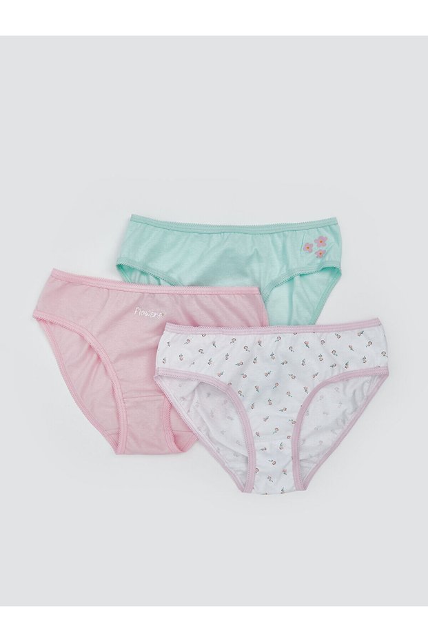 Lcw Kids Pink Printed Girls' Panties 3-Piece