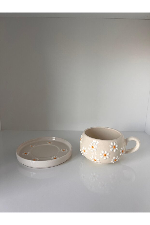 Daisy Patterned Cup/Mug with Plate - 5