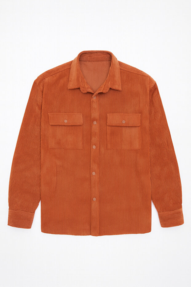 Haven Erkek Oversize Kalın Kadife Gömlek - 1