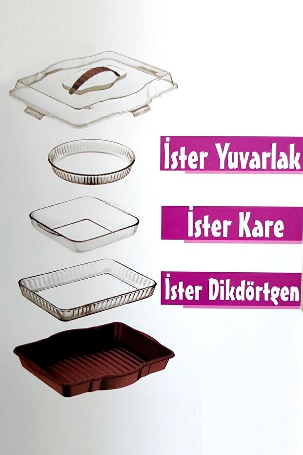 Pyrex Storage Dumpling Carrying Container Rectangular Square Round Cake And Cake Storage Container Presentation Tray - 5