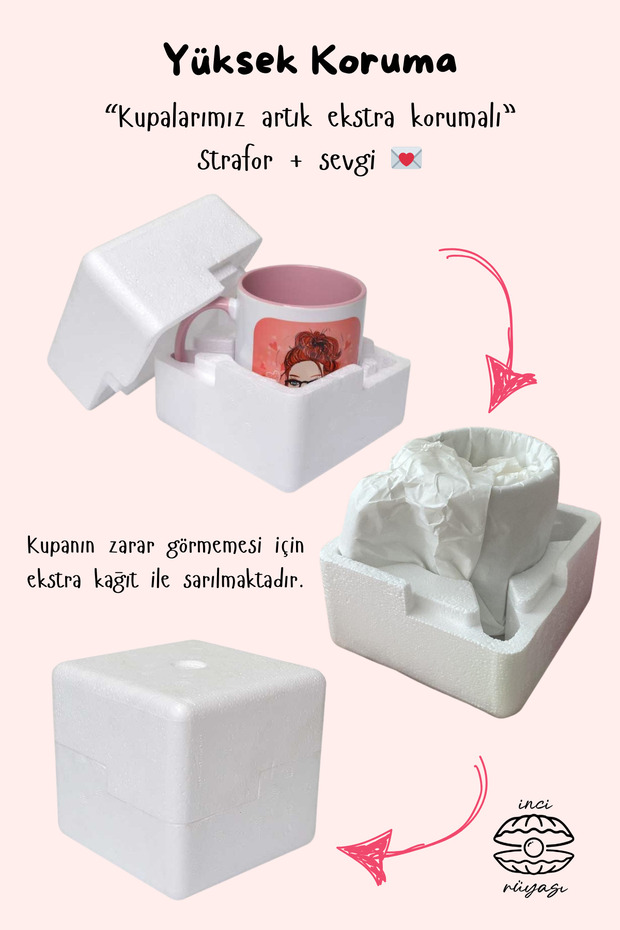 كوب مطبوع على شكل قلب - 2