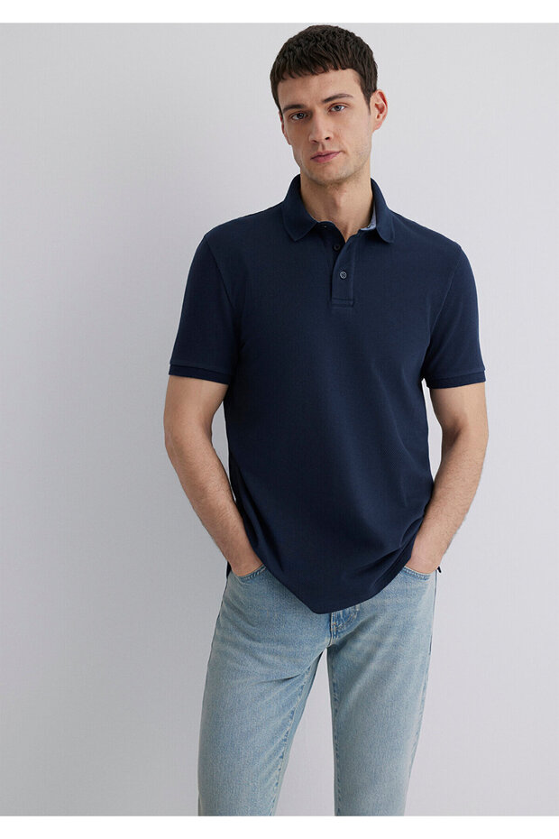 Navy Blue Polo T-Shirt Slim Fit / Slim Fit 0612534-82183