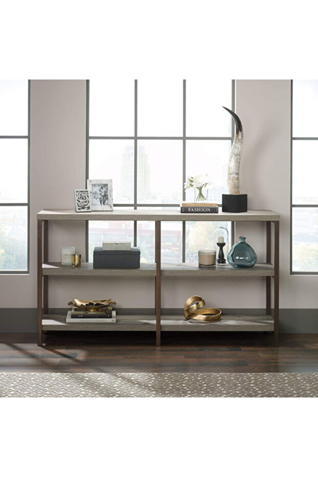 Manhattan Gate Open Shelving Rectangular Console Table - 4