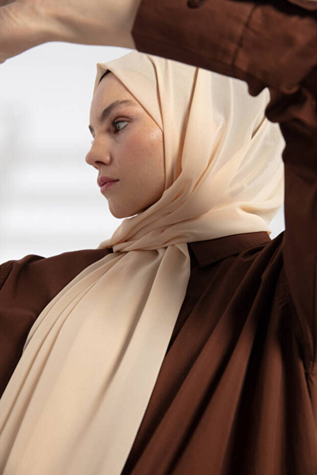 Premium Şifon Şal- Bej - 2