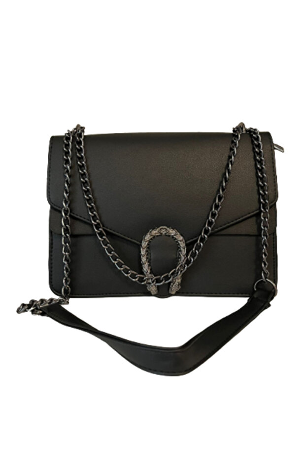 Shoulder Bag, Black - 1