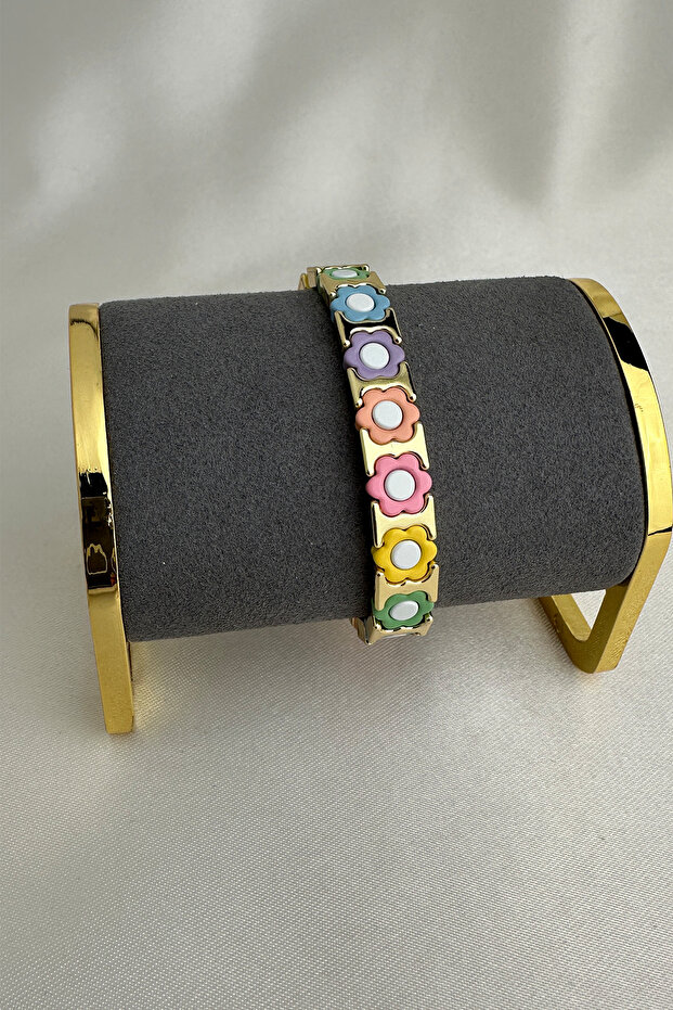 Flower Pattern Row Special Series Rubber Bracelet - 4