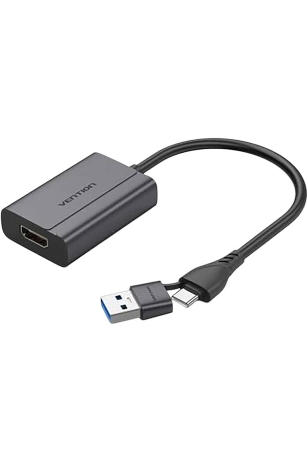 USB C + USB A to HDMI Adapter 1080P@60Hz 0.15M Compatible with Windows & macOS