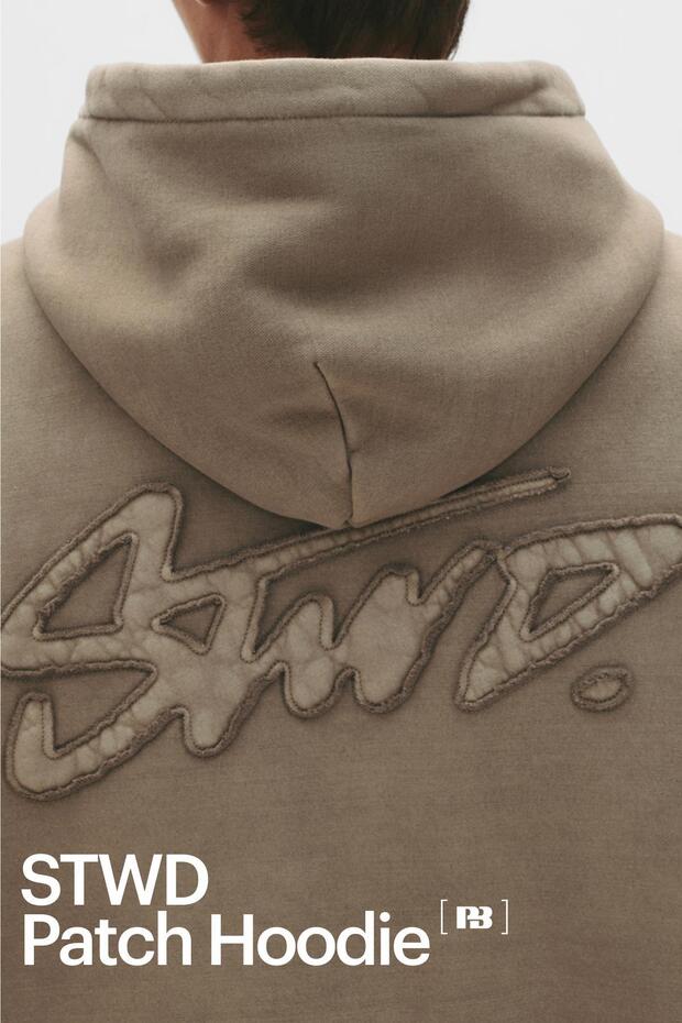 Kapüşonlu STWD Yamalı Sweatshirt - 6