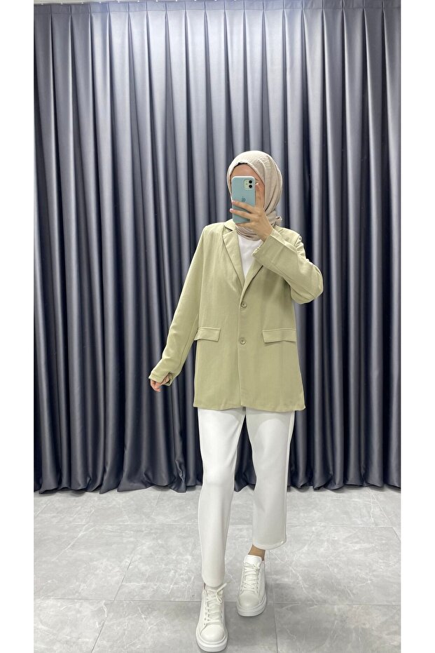 سترة بليزر بحزام من الكتان - 6