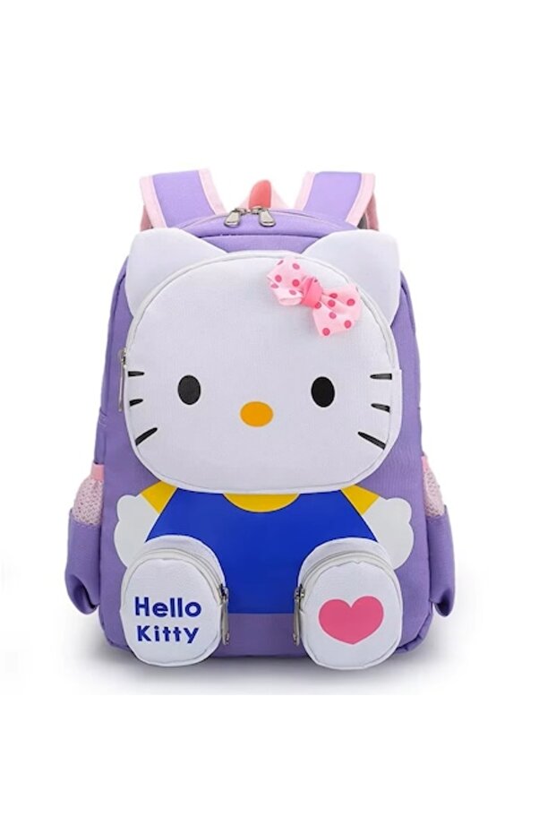 Ghiozdan pentru copii , buzunare multiple , model Hello Kitty , rezistent - 1