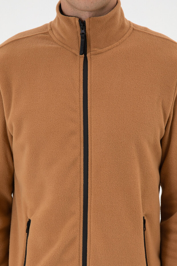 Erkek Regular Fit Camel Polar Örme Hırka 50313779-VR233 - 6