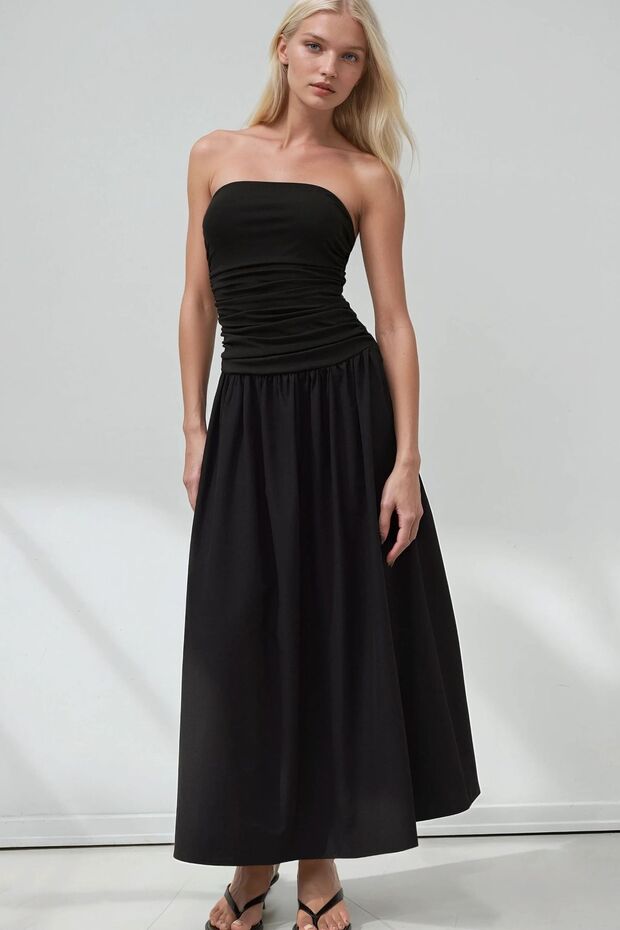 Straplez Maxi Elbise - 5