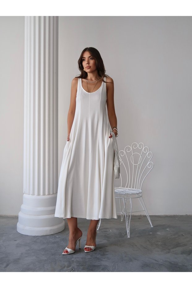 Women's Serena Cotton Modal Fabric Maxi Summer Dress with Piece Pockets