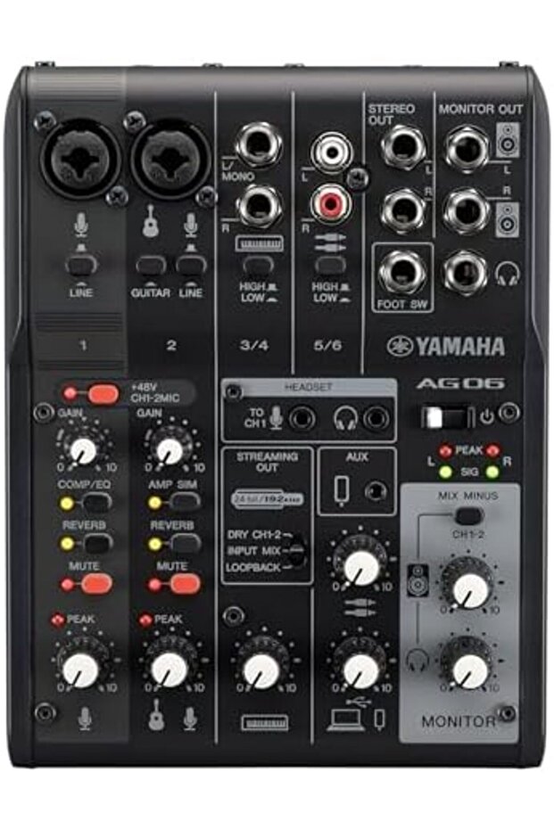 AG06MK2 خلاط بث مباشر أسود بست قنوات/واجهة USB مع برنامج Steinberg S - 2