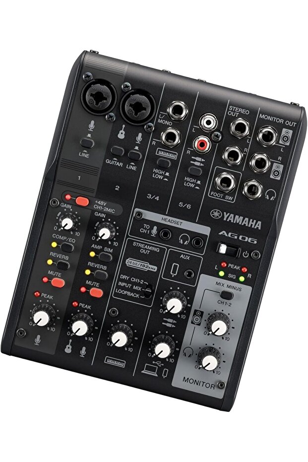 AG06MK2 خلاط بث مباشر أسود بست قنوات/واجهة USB مع برنامج Steinberg S - 3