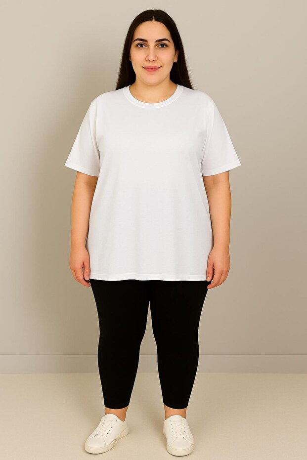 Women's Plus Size Short Sleeve Crew Neck Basic Oversize T-Shirt 1977-25