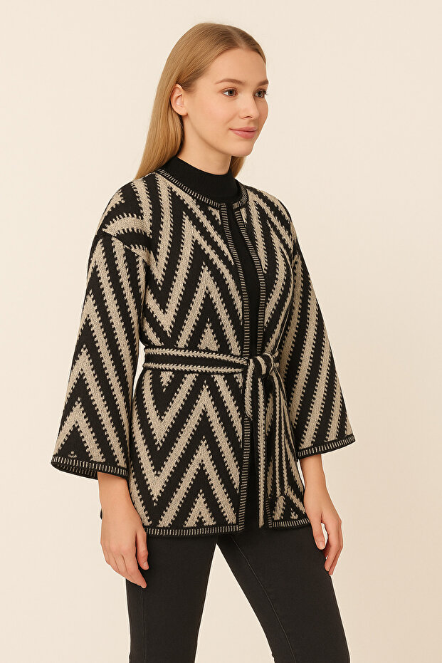 Adeyo Store Zigzag Pattern Knitwear Cardigan - 4