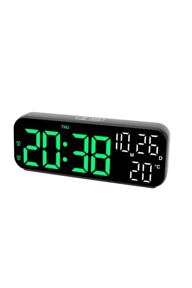 Digital clock dual display voice control 3 adjustable brightness date temperature display countdown