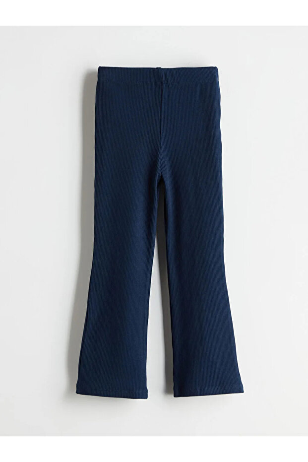 LCW ECOLacivert Beli Lastikli Ispanyol Paça Kız Çocuk Tayt - 1