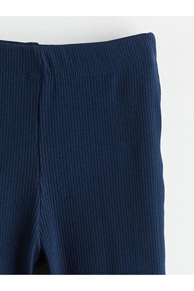 LCW ECOLacivert Beli Lastikli Ispanyol Paça Kız Çocuk Tayt - 4