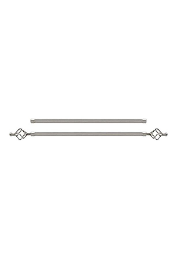 Adjustable Curtain Rod Double Pole Silver 2 Meter
