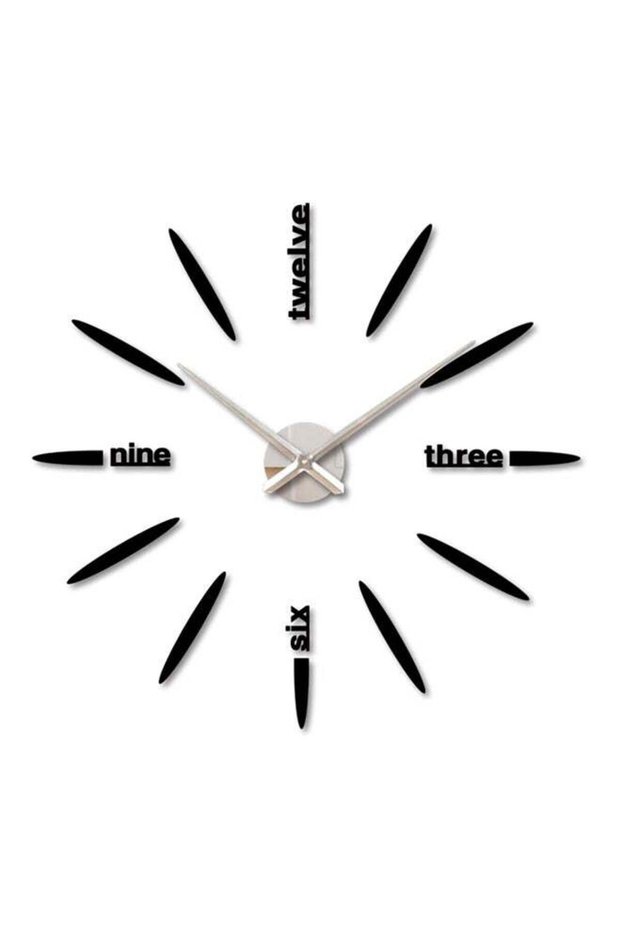 Acrylic Mirror Wall Clock Black 80x80cm