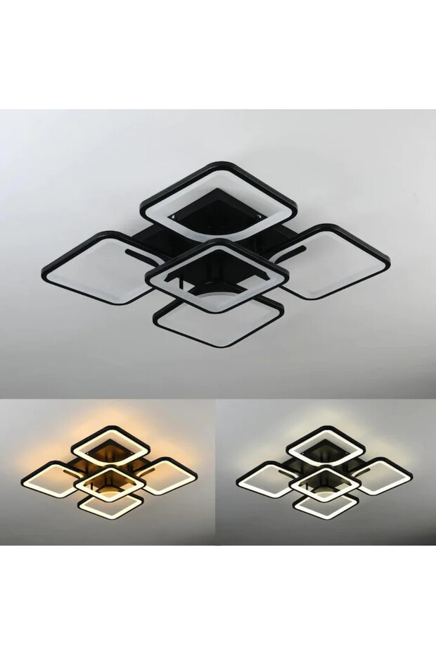 Black LED Chandelier with 2.4G wifi Remote Control with 3 functions light/cold/warm/neutral - 2
